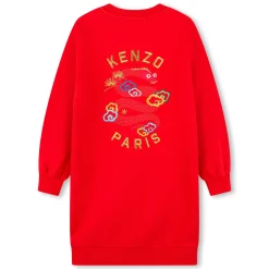 Outlet KENZO KIDS Robe droite avec broderies PIMENT