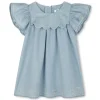 New CHLOE Robe en jean avec broderies DENIM LIGHT BLUE