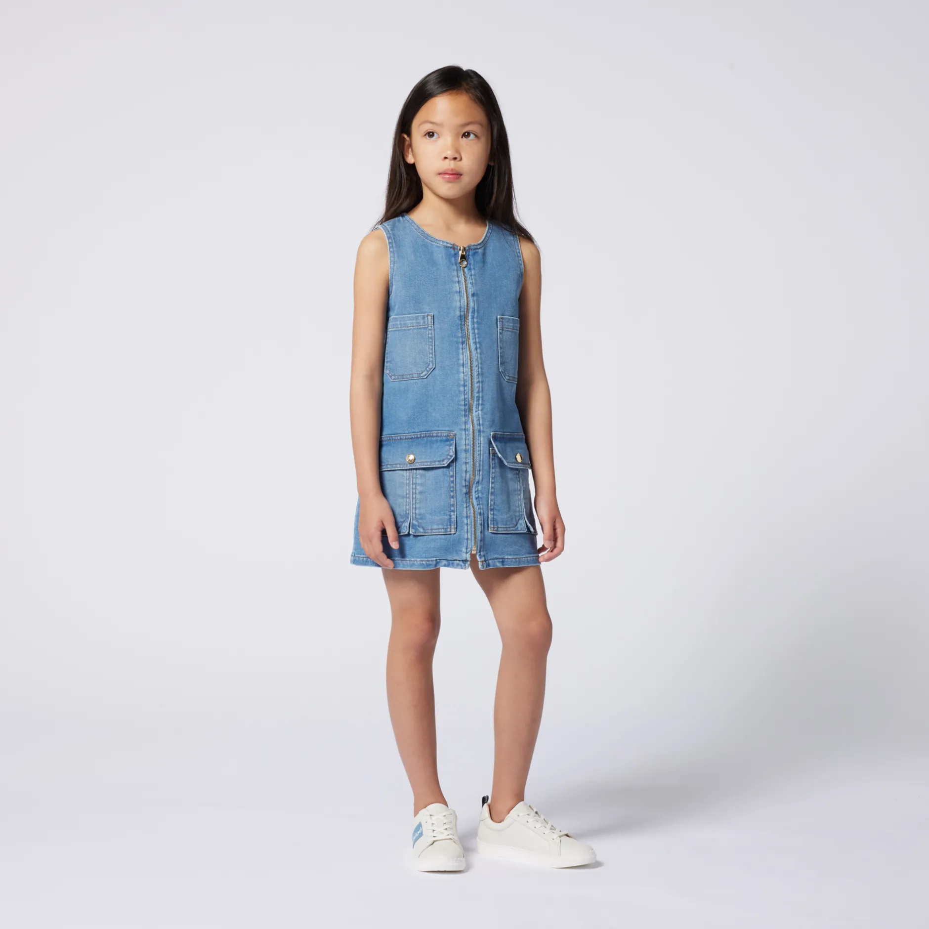Hot CHLOE Robe en jean sans manches BLEACH
