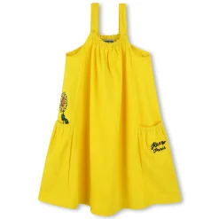 Outlet KENZO KIDS Robe en éponge avec broderies JAUNE TAXI