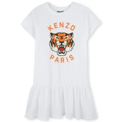 Fashion KENZO KIDS Robe imprimée à volant BLANC