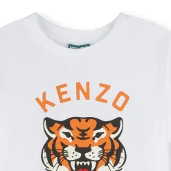 Fashion KENZO KIDS Robe imprimée à volant BLANC