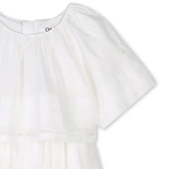 Hot CHLOE Robe longue brodée OFFWHITE