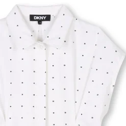 Outlet DKNY Robe manches courtes BLANC NOIR