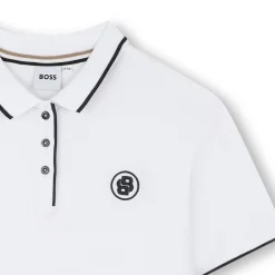 Fashion BOSS Robe polo à manches courtes BLANC