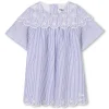 Online CHLOE Robe rayée avec broderie BLANC BLEU