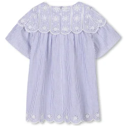 Online CHLOE Robe rayée avec broderie BLANC BLEU