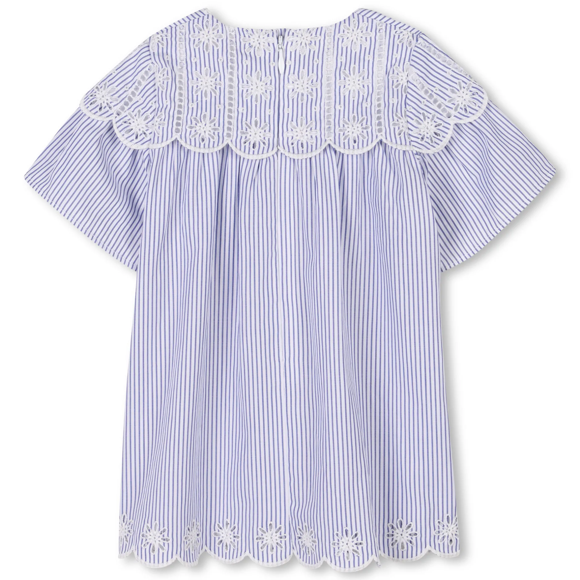 Online CHLOE Robe rayée avec broderie BLANC BLEU