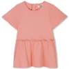 Fashion CHLOE Robe évasée avec festons CORAIL