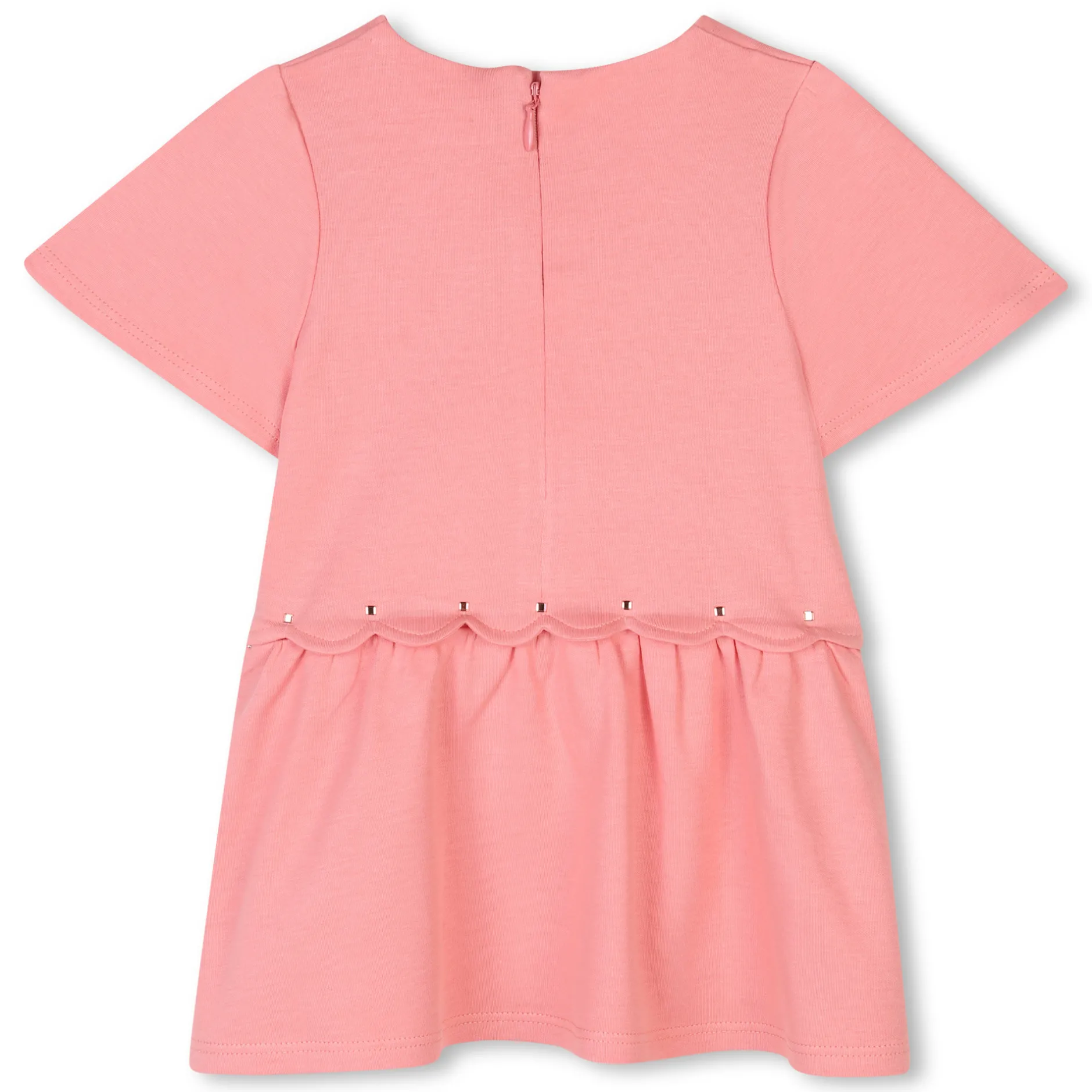 Fashion CHLOE Robe évasée avec festons CORAIL