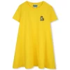 Clearance KENZO KIDS Robe évasée badge brodé JAUNE TAXI