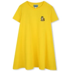 Clearance KENZO KIDS Robe évasée badge brodé JAUNE TAXI