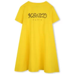 Clearance KENZO KIDS Robe évasée badge brodé JAUNE TAXI