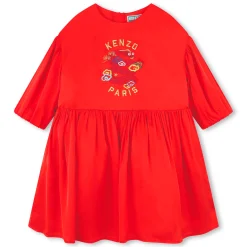 Sale KENZO KIDS Robe évasée manches bouffantes PIMENT