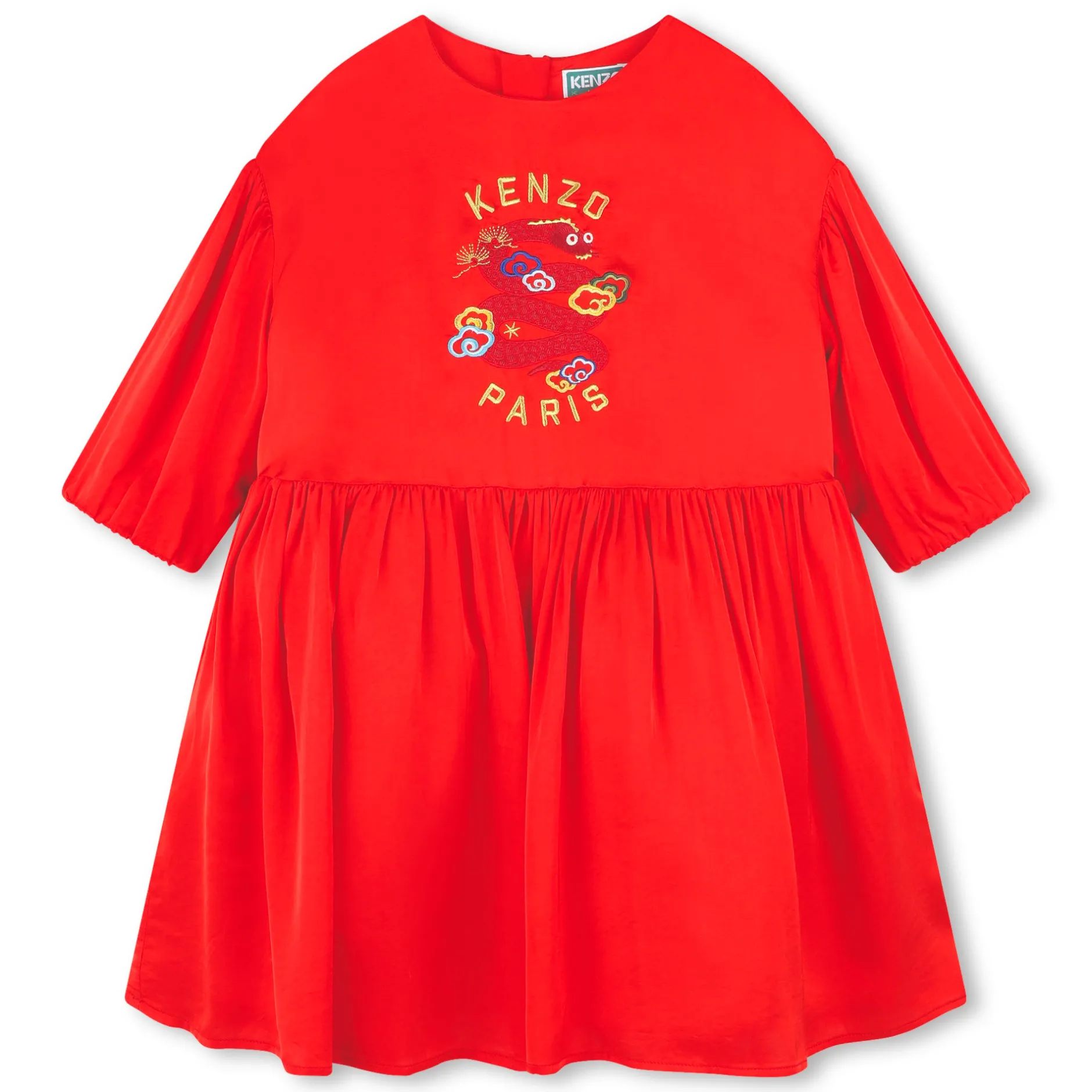 Sale KENZO KIDS Robe évasée manches bouffantes PIMENT