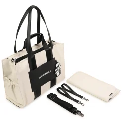 Outlet KARL LAGERFELD KIDS Sac à langer avec badge CHALK