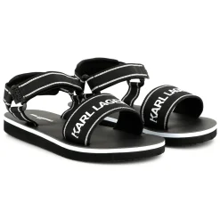 Outlet KARL LAGERFELD KIDS Sandales avec fermeture par bandes auto aggripante BLACK