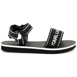 Outlet KARL LAGERFELD KIDS Sandales avec fermeture par bandes auto aggripante BLACK