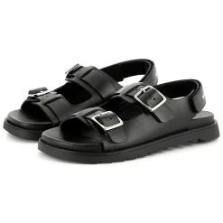 New MARC JACOBS Sandales en cuir à boucle BLACK