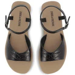 Fashion ZADIG & VOLTAIRE Sandales en cuir à boucle BLACK