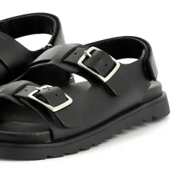 New MARC JACOBS Sandales en cuir à boucle BLACK