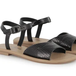 Fashion ZADIG & VOLTAIRE Sandales en cuir à boucle BLACK