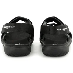 Clearance KARL LAGERFELD KIDS Sandales en cuir à fermeture par bandes auto aggri BLACK