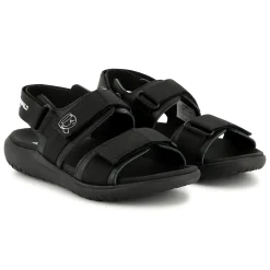 Clearance KARL LAGERFELD KIDS Sandales en cuir à fermeture par bandes auto aggri BLACK