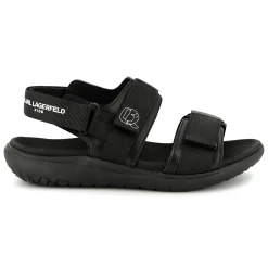 Clearance KARL LAGERFELD KIDS Sandales en cuir à fermeture par bandes auto aggri BLACK