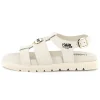 Clearance KARL LAGERFELD KIDS Sandales en cuir avec boucle CHALK