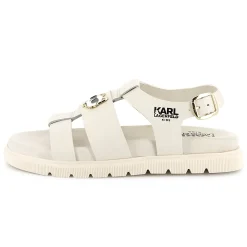Clearance KARL LAGERFELD KIDS Sandales en cuir avec boucle CHALK