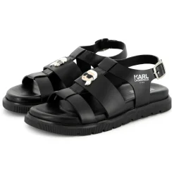 Online KARL LAGERFELD KIDS Sandales en cuir avec boucle BLACK