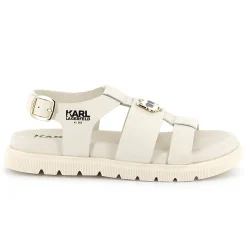 Clearance KARL LAGERFELD KIDS Sandales en cuir avec boucle CHALK