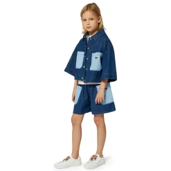 Fashion KENZO KIDS Short en jean à poches DBLE STONE+BROSSAGE