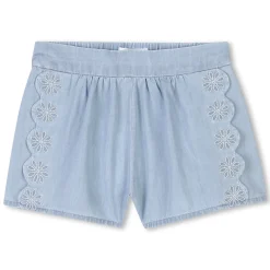 Fashion CHLOE Short en jean brodé DENIM LIGHT BLUE