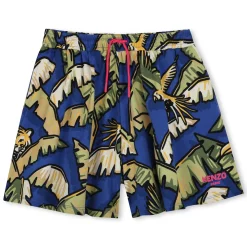 Discount KENZO KIDS Short imprimé en coton WAVE BLUE