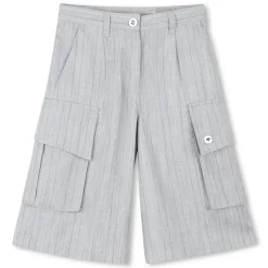 Discount DKNY Short long à rayures tissées GRIS CLAIR CHINE