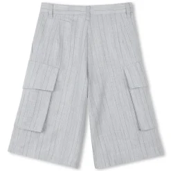 Discount DKNY Short long à rayures tissées GRIS CLAIR CHINE