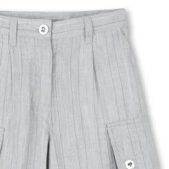 Discount DKNY Short long à rayures tissées GRIS CLAIR CHINE