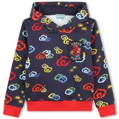 New KENZO KIDS Sweat-shirt à capuche imprimé BLEU DE CHINE