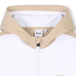 Best BOSS Sweat-shirt bimatière BLANC