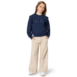 New BOSS Sweat-shirt brodé BLEU CARGO