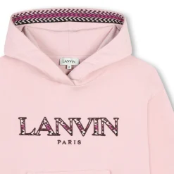 New LANVIN Sweat-shirt brodé à capuche EAU DE ROSE