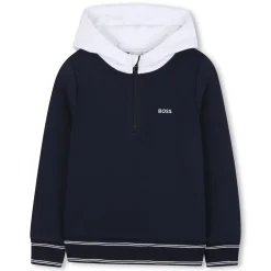 Online BOSS Sweat-shirt capuche contrastée BLEU CARGO