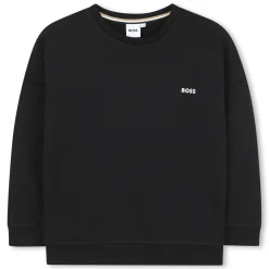 Best BOSS Sweat-shirt col rond uni BLACK