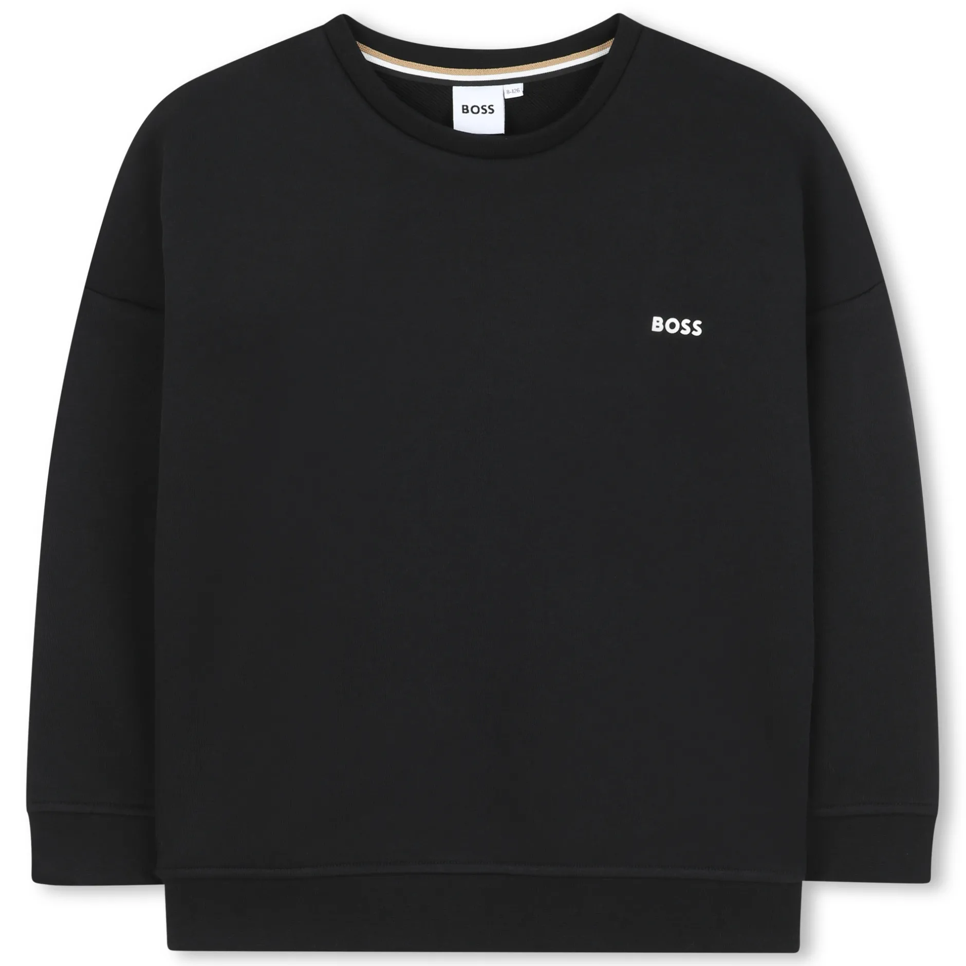 Best BOSS Sweat-shirt col rond uni BLACK