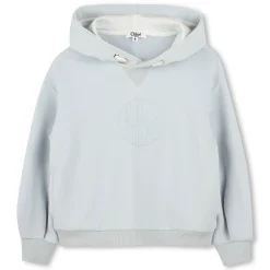 Fashion CHLOE Sweat-shirt court à capuche BLEU DELAVE