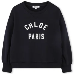 Discount CHLOE Sweat-shirt court en molleton BLEU AMIRAL