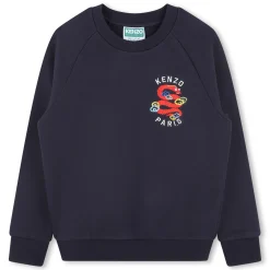 Discount KENZO KIDS Sweat-shirt en molleton BLEU DE CHINE