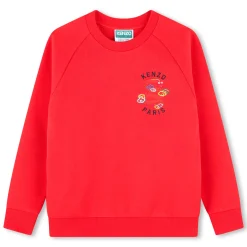 Sale KENZO KIDS Sweat-shirt en molleton PIMENT